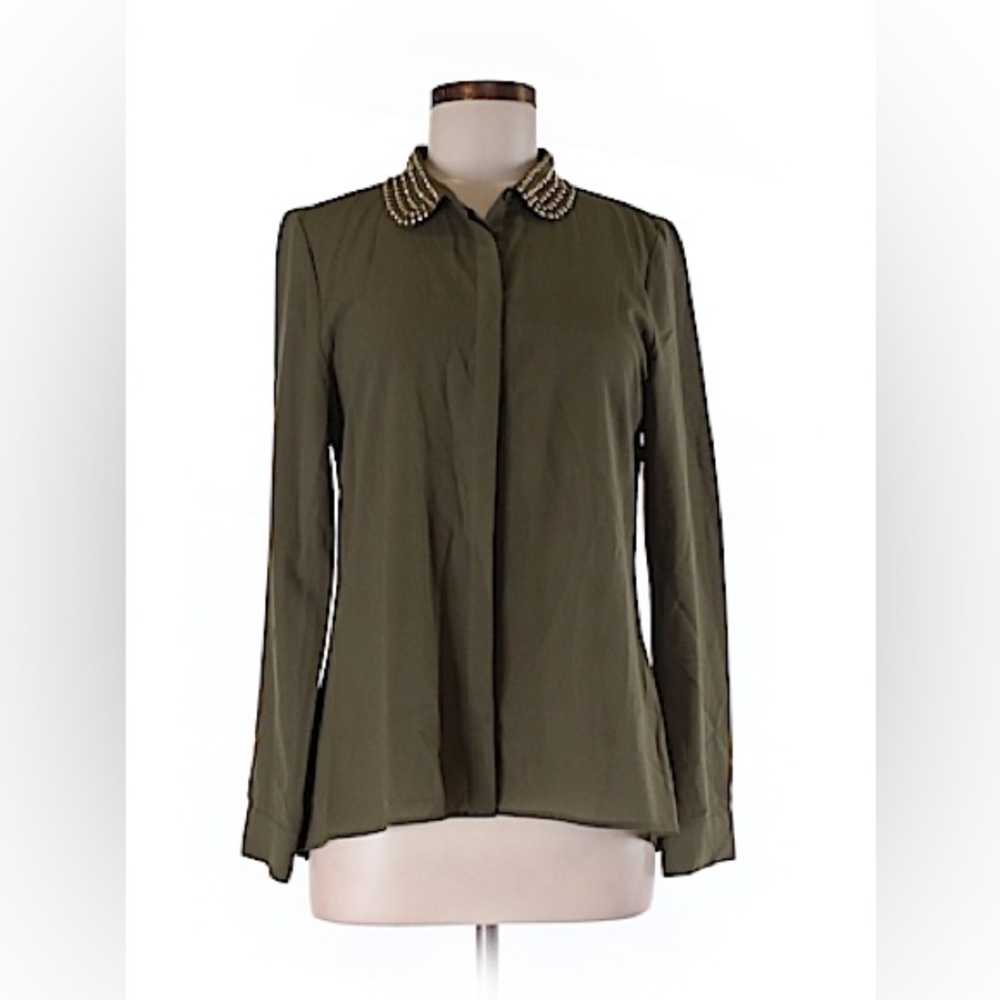 Cynthia Steffe Khaki Green Flowy Shirt - Size medium